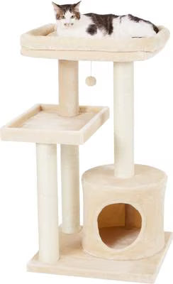 Frisco 42-in Heavy Duty Faux Fur Cat Tree & Condo
