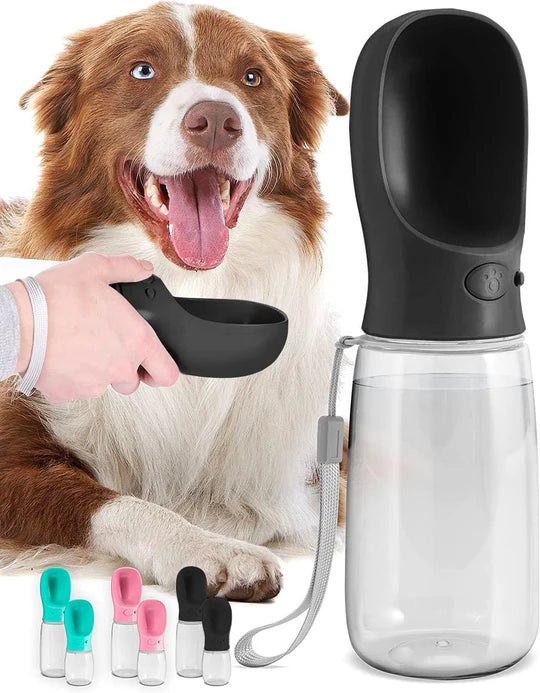 Portable Dog Water Bottle – Leak-Proof Pet Travel Dispenser with Built-In Bowl for Walking & Hiking