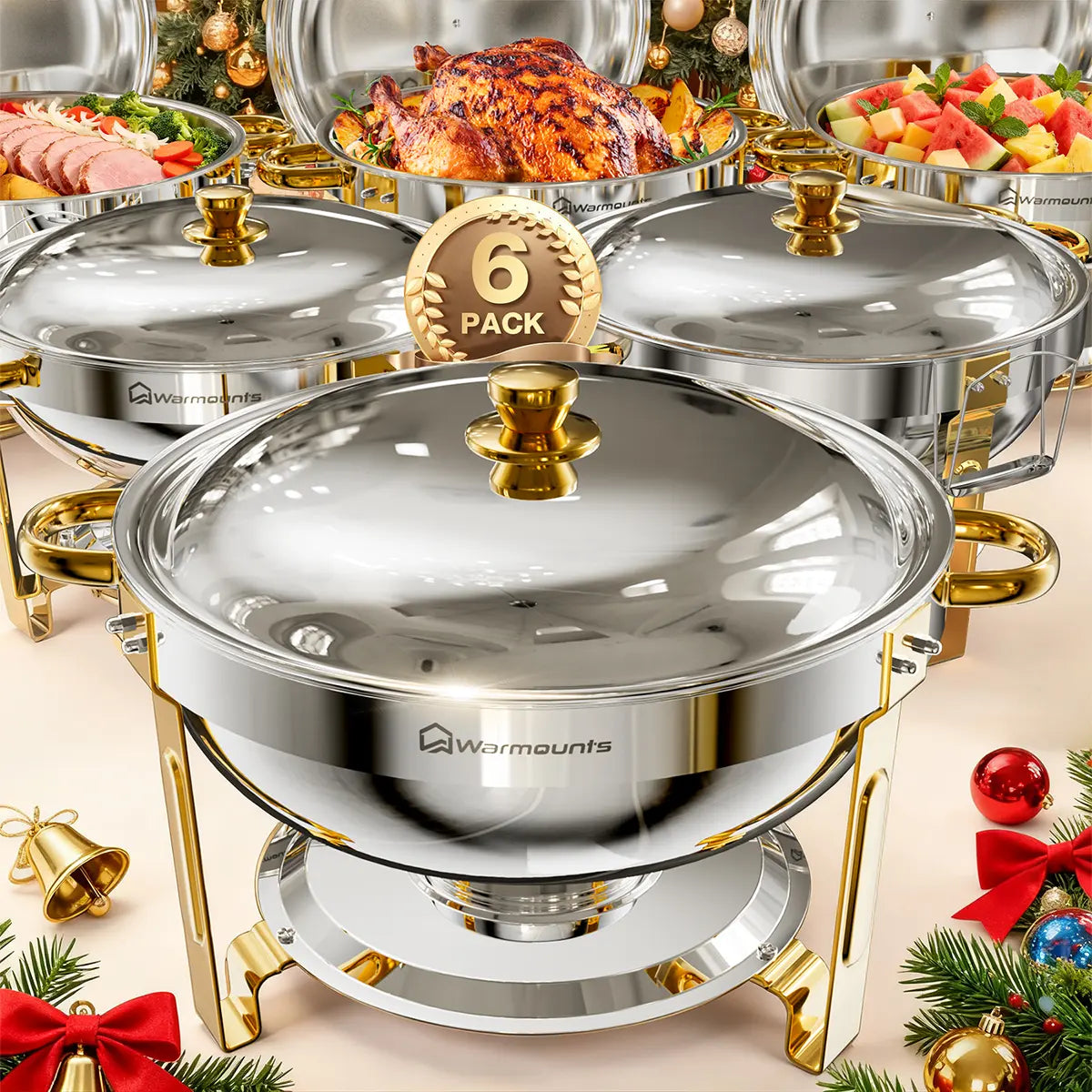 WARMOUNTS 5-Quart Buffet Warmer Set — Ideal for Parties, Catering Events, Weddings, and Banquets