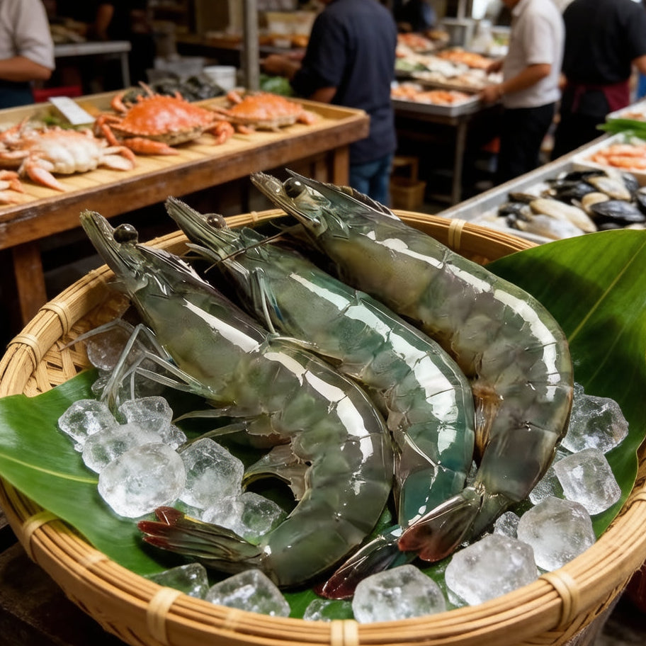 Black tiger prawns